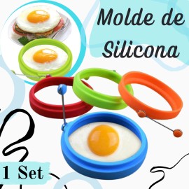 Moldes Huevos Anillos Mango Silicona Antiadherente Cocina