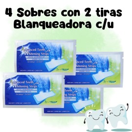 Bandas Blanqueadoras Dental Dientes Tratamiento 3D 4 Sobres