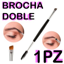 Brocha Doble Para Ceja Con Cepillo Pincel Cosmético 1pz