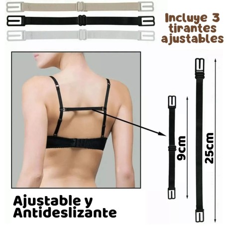 Clips Sujetador Correas Bra Strap Elástico Ajustable 12pzs